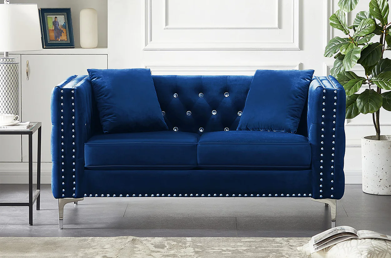 15 Eye-catching Ideas for Blue Velvet Loveseat for 2024